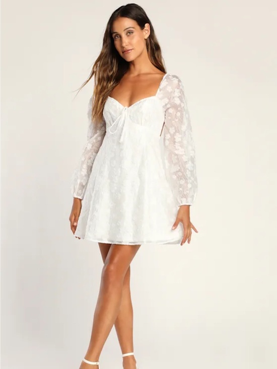 Lulus Dresses & Skirts - Lulu's White Lace Babydoll Dress